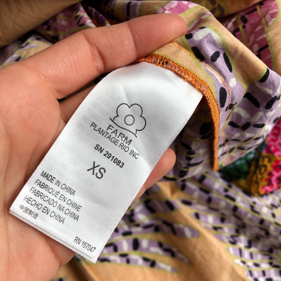 Like New Farm Rio puff sleeve beaded macaws midi dress xsmall - Picture 10 of 11